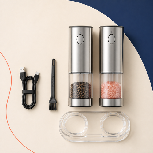 BladeOrbit™ Automatic Salt & Pepper Grinder – USB Rechargeable