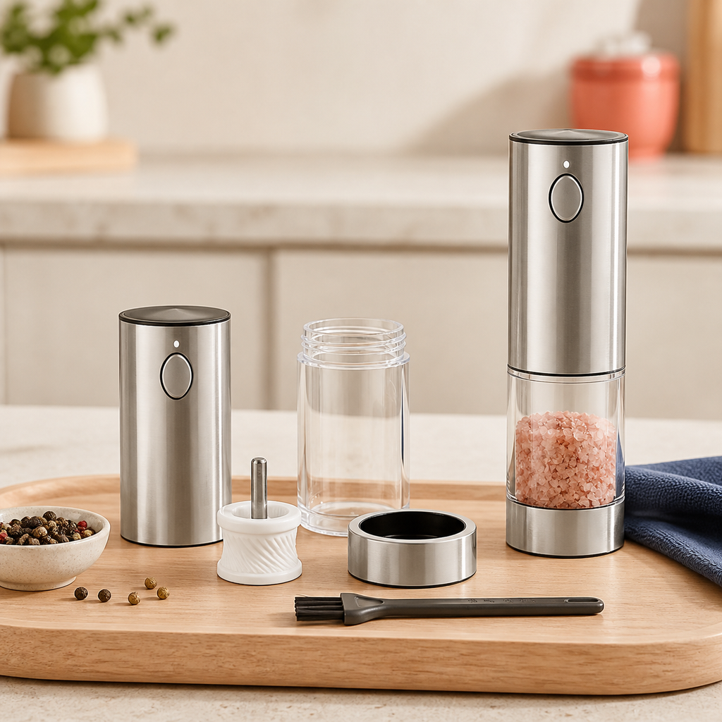BladeOrbit™ Automatic Salt & Pepper Grinder – USB Rechargeable