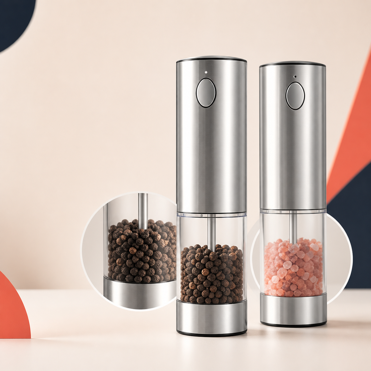 BladeOrbit™ Automatic Salt & Pepper Grinder – USB Rechargeable