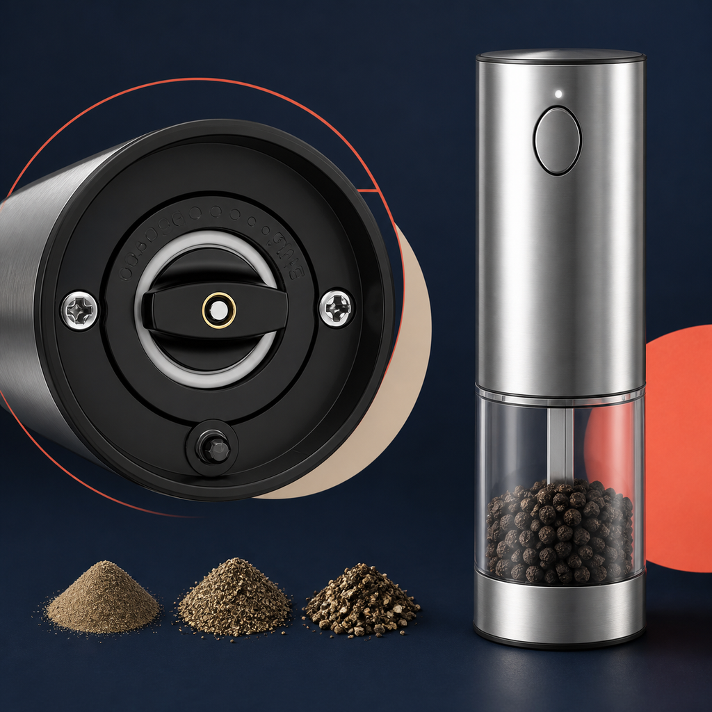 BladeOrbit™ Automatic Salt & Pepper Grinder – USB Rechargeable